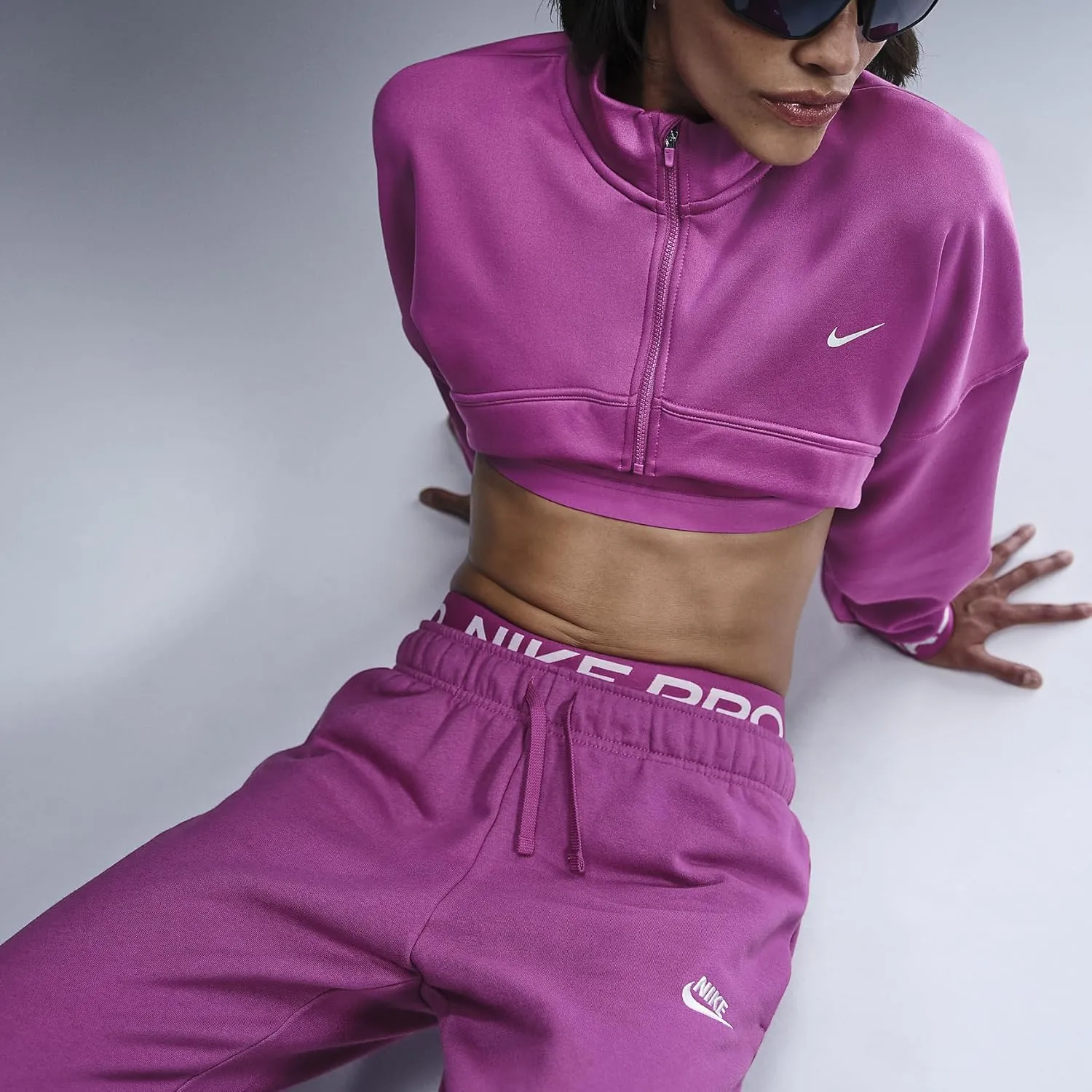 Nike Sportswear Club Fleece Women's Mid-Rise Joggers (DQ5191-518, Hot Fuchsia/White)