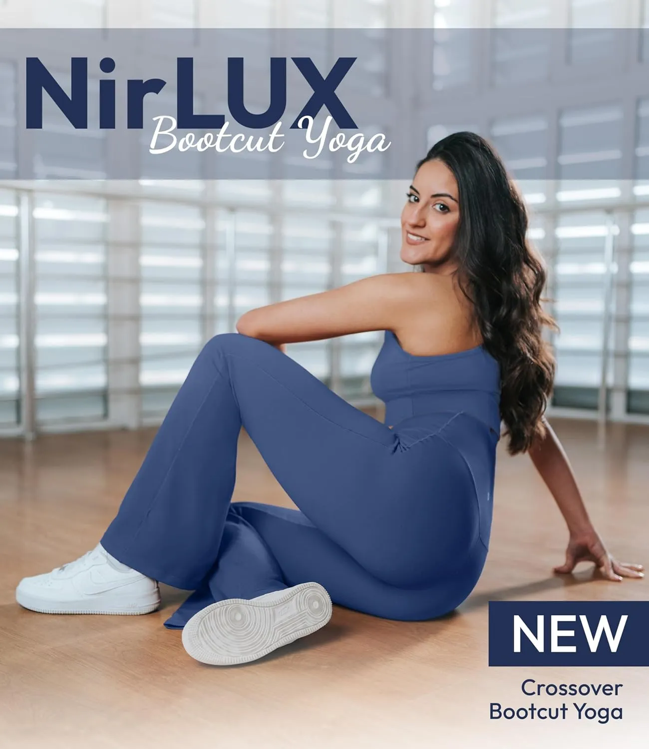 Nirlon Crossover Flare Leggings for Women - Regular & Plus Size Flare Pants High Waisted Wide Yoga Pants