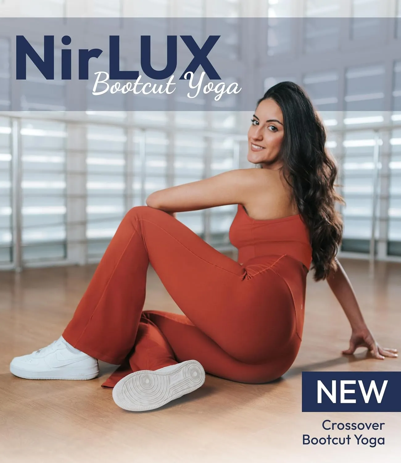 Nirlon Crossover Flare Leggings for Women - Regular & Plus Size Flare Pants High Waisted Wide Yoga Pants