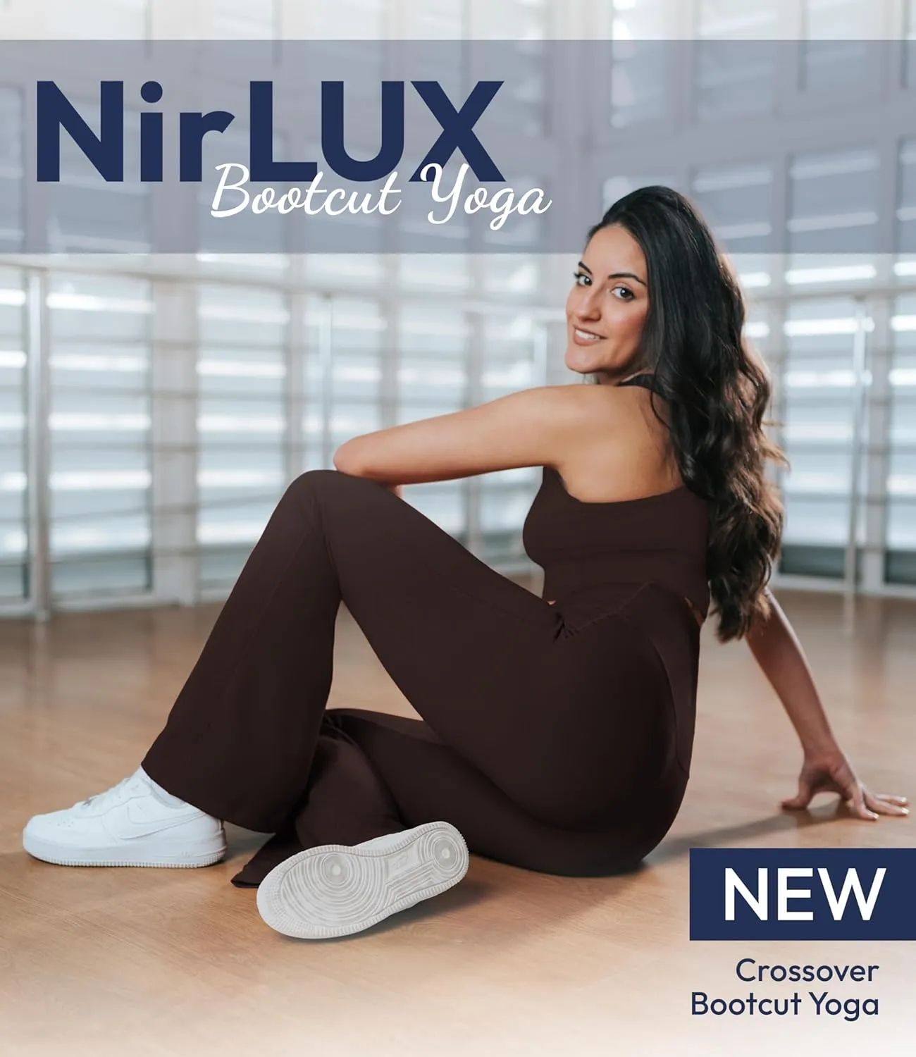 Nirlon Crossover Flare Leggings for Women - Regular & Plus Size Flare Pants High Waisted Wide Yoga Pants