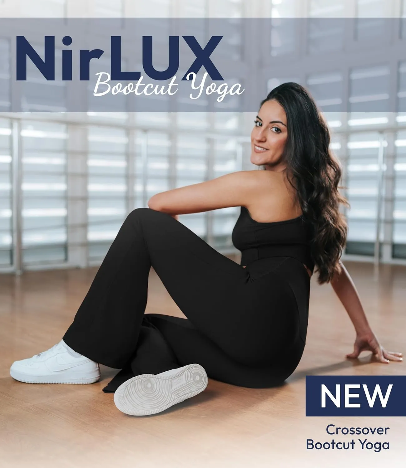 Nirlon Crossover Flare Leggings for Women - Regular & Plus Size Flare Pants High Waisted Wide Yoga Pants