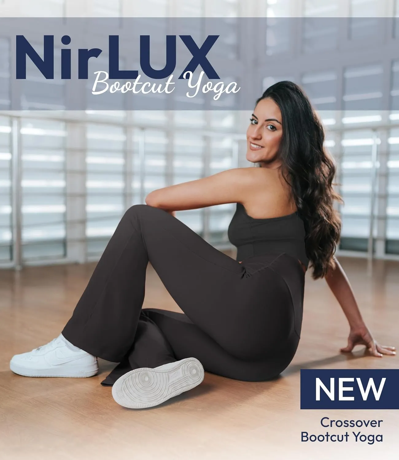 Nirlon Crossover Flare Leggings for Women - Regular & Plus Size Flare Pants High Waisted Wide Yoga Pants