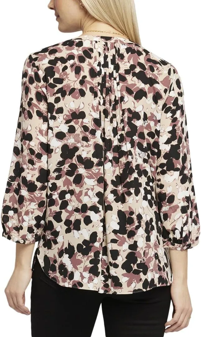 NYDJ Women's Pintuck Blouse 3/4 Sleeve