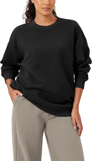ODODOS Women's Fleece Lined Oversized Sweatshirts Long Sleeve Crew Neck Pullover Top