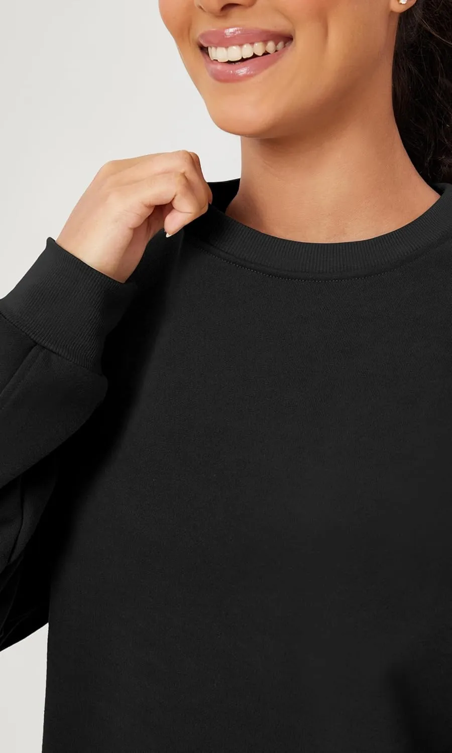 ODODOS Women's Fleece Lined Oversized Sweatshirts Long Sleeve Crew Neck Pullover Top