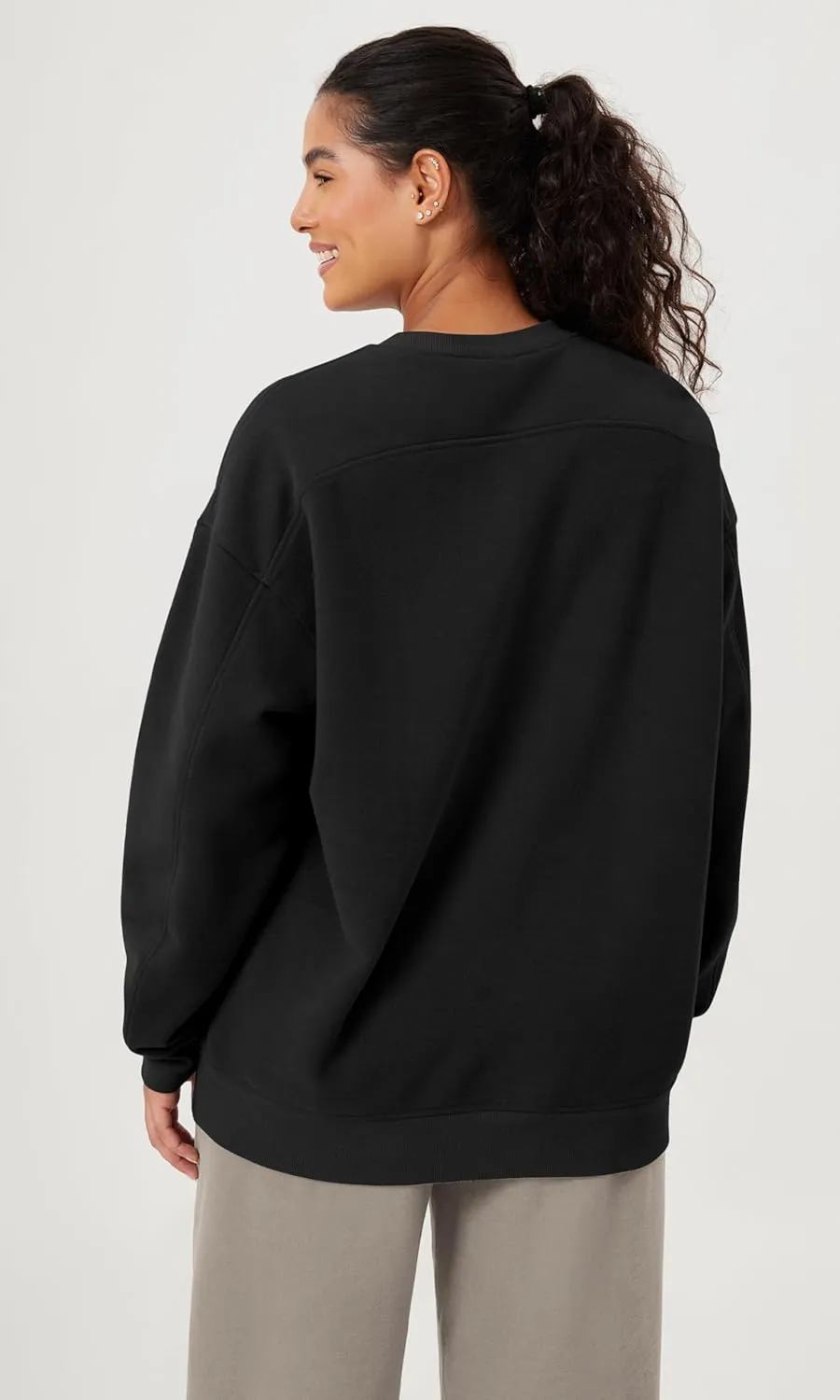ODODOS Women's Fleece Lined Oversized Sweatshirts Long Sleeve Crew Neck Pullover Top