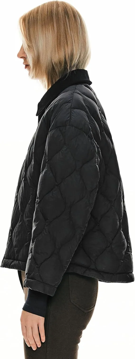 Orolay Women's Lightweight Quilted Jacket Puffer Cropped Down Coat Zip Up Warm with Pockets for Fall and Winter