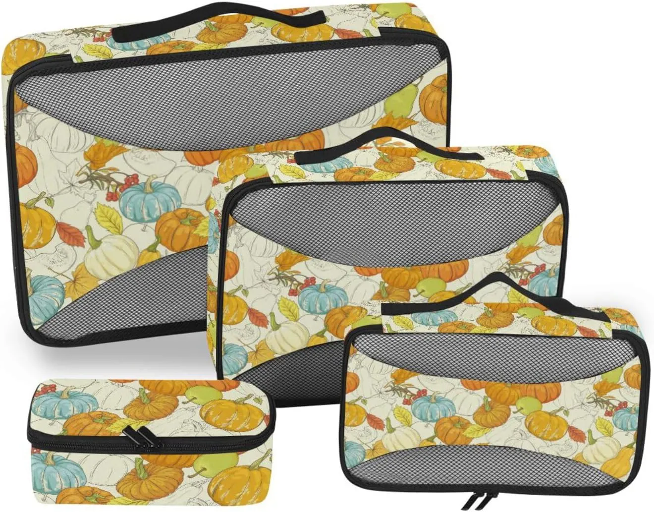 Packing Cube 4 Set Luggage Cubes for Packing Packing Cubes Travel Packing Cunes Thanksgiving Pumpkins