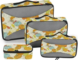 Packing Cube 4 Set Luggage Cubes for Packing Packing Cubes Travel Packing Cunes Thanksgiving Pumpkins