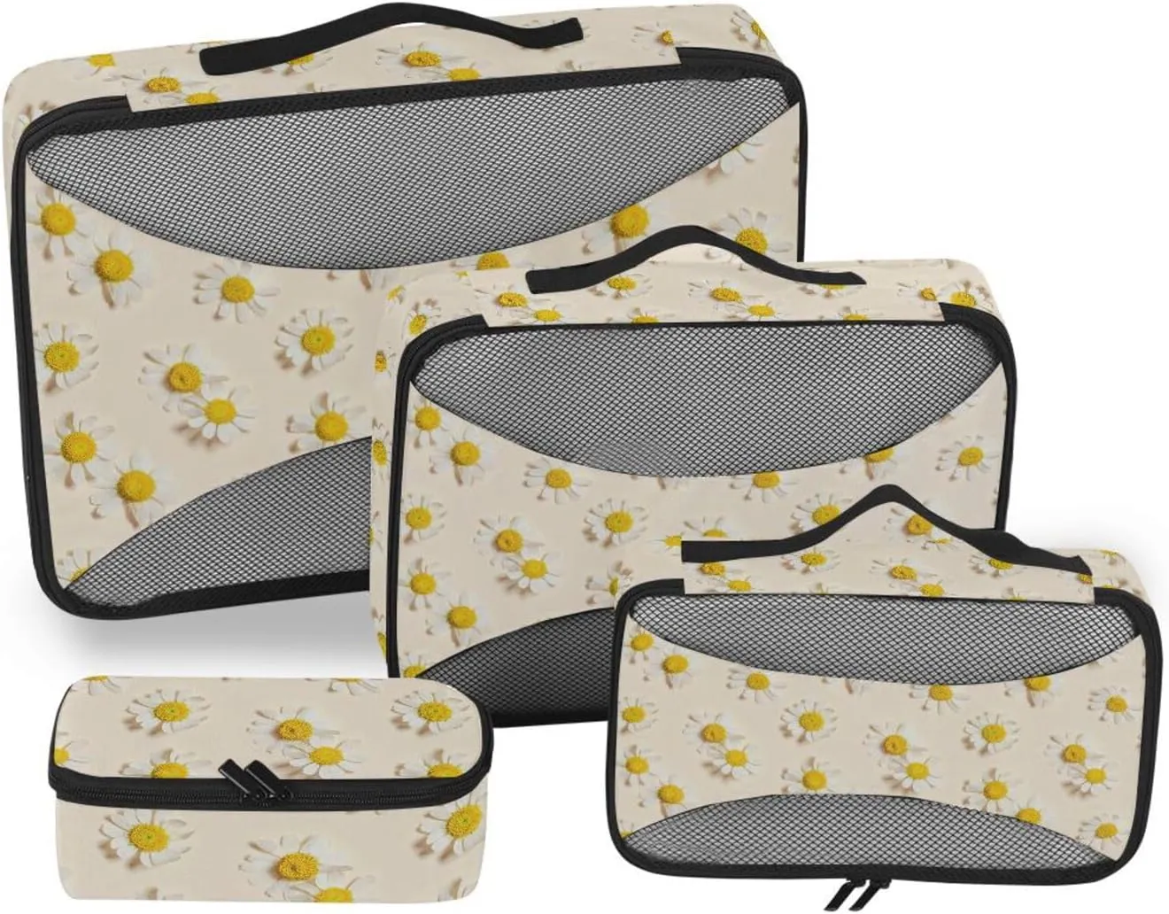 Packing Cube 4 Set Luggage Organizer Packing Cubes Travel Pcking Cubes Summer Chamomile Flower