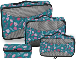 Packing Cube 4 Set Luggage Organizers for Suitcase Travel Cube Packing Cuves Cute Naimal Teal