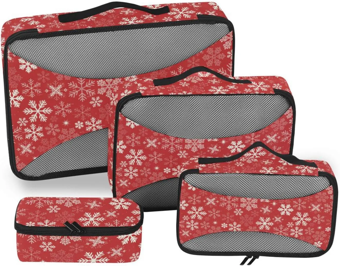 Packing Cube 4 Set Suitcase Organizer Luggage Packing Cubes for Travel Pcking Cubes Winter Snowflakes
