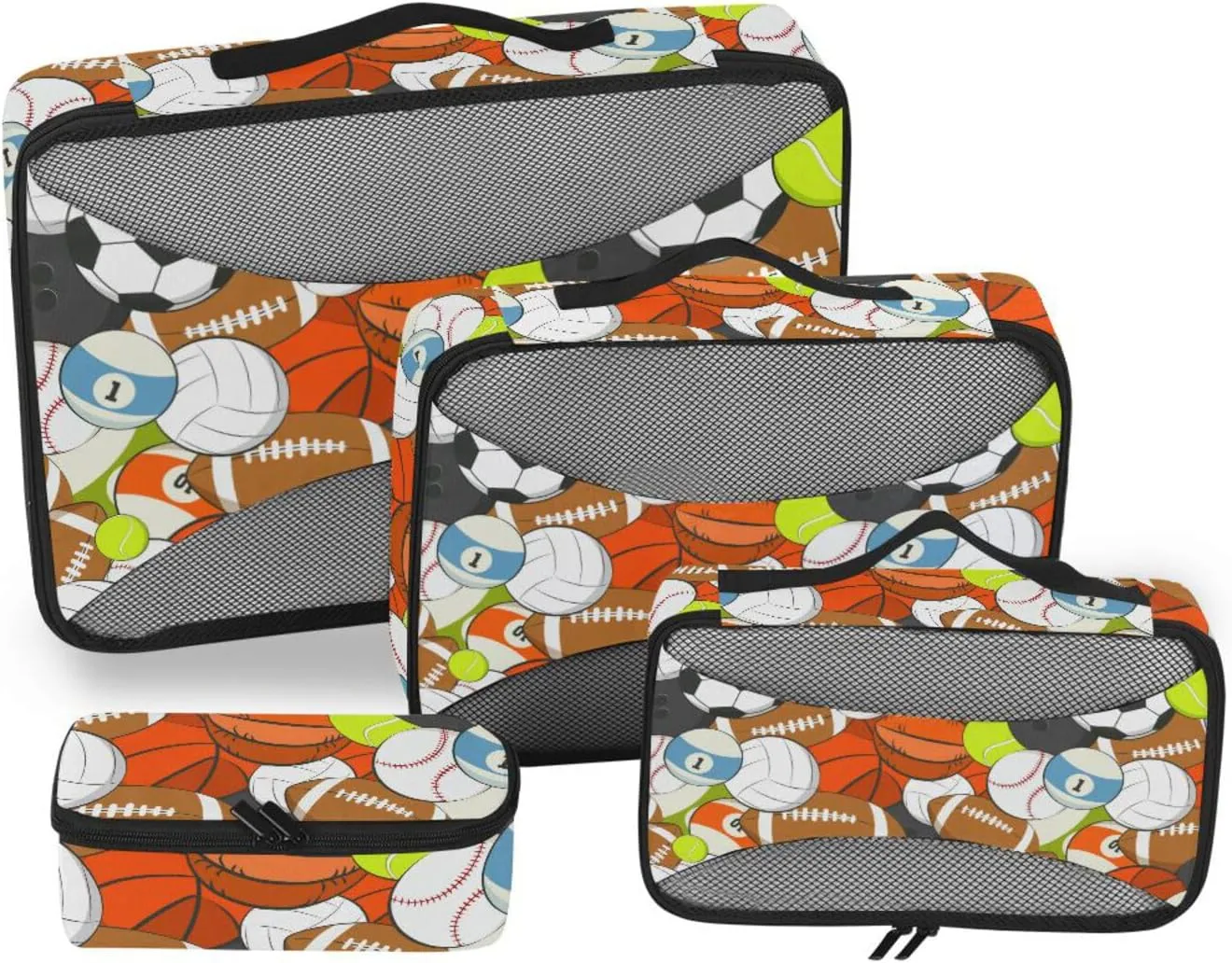 Packing Cube 4 Set Suitcase Organizer Packing Cubes for Travel Women Packing Cuves Sports Ball Colorful