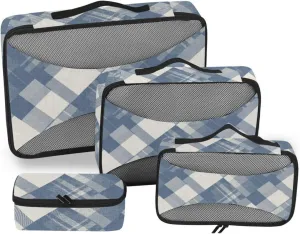 Packing Cube Set of 4 Luggage Cubes Travel Cube Packing Cubed Farmhouse Plaid