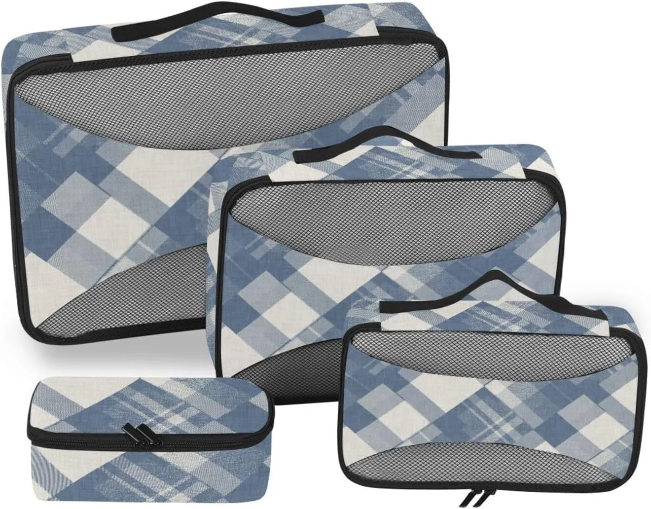 Packing Cube Set of 4 Luggage Cubes Travel Cube Packing Cubed Farmhouse Plaid
