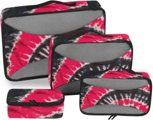 Packing Cube Set of 4 Luggage Organizer Travel Cubes for Packing Women Packing Cubea Retro Tie Dye Swirl