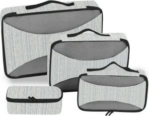 Packing Cube Set of 4 Suitcase Organizer Bags Packing Cubes for Travel Women Packing Cube Monochrome Stripes