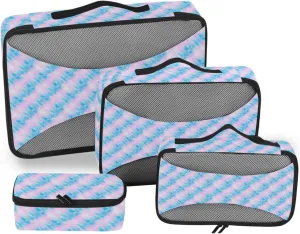 Packing Cubes 4 Set Luggage Bags Organizers Luggage Packing Cubes for Travel Packing Cuves Blue Aqua
