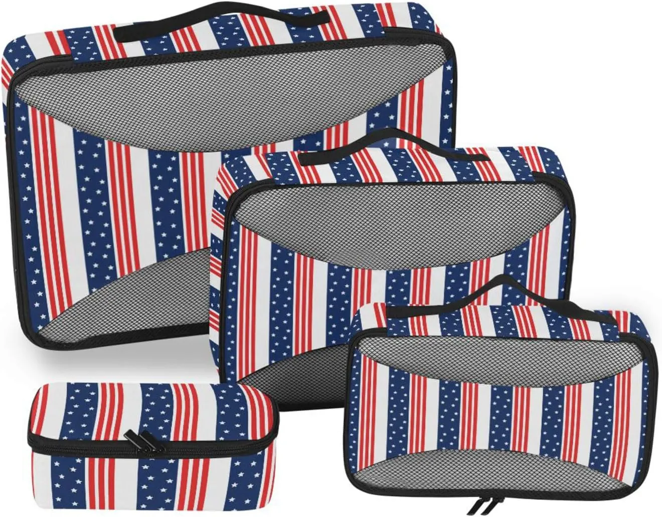 Packing Cubes 4 Set Luggage Bags Organizers Suitcase Packing Cubes for Travel Paxking Cubes Usa Flag