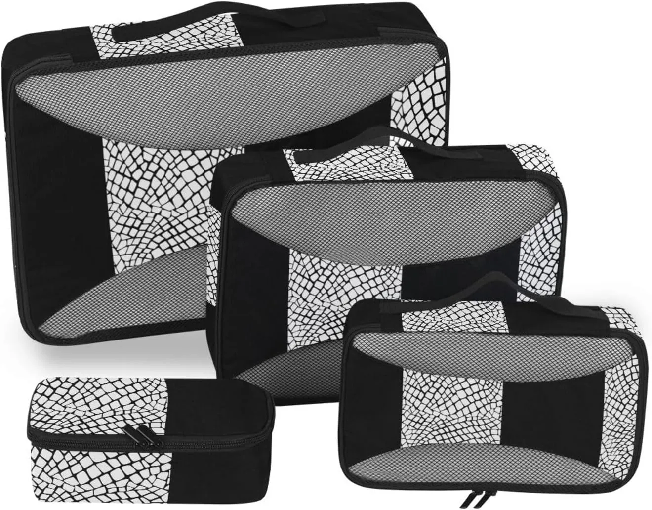 Packing Cubes 4 Set Luggage Cubes for Packing Travel Bag Organizer for Luggage Pqcking Cubes Snake Printed