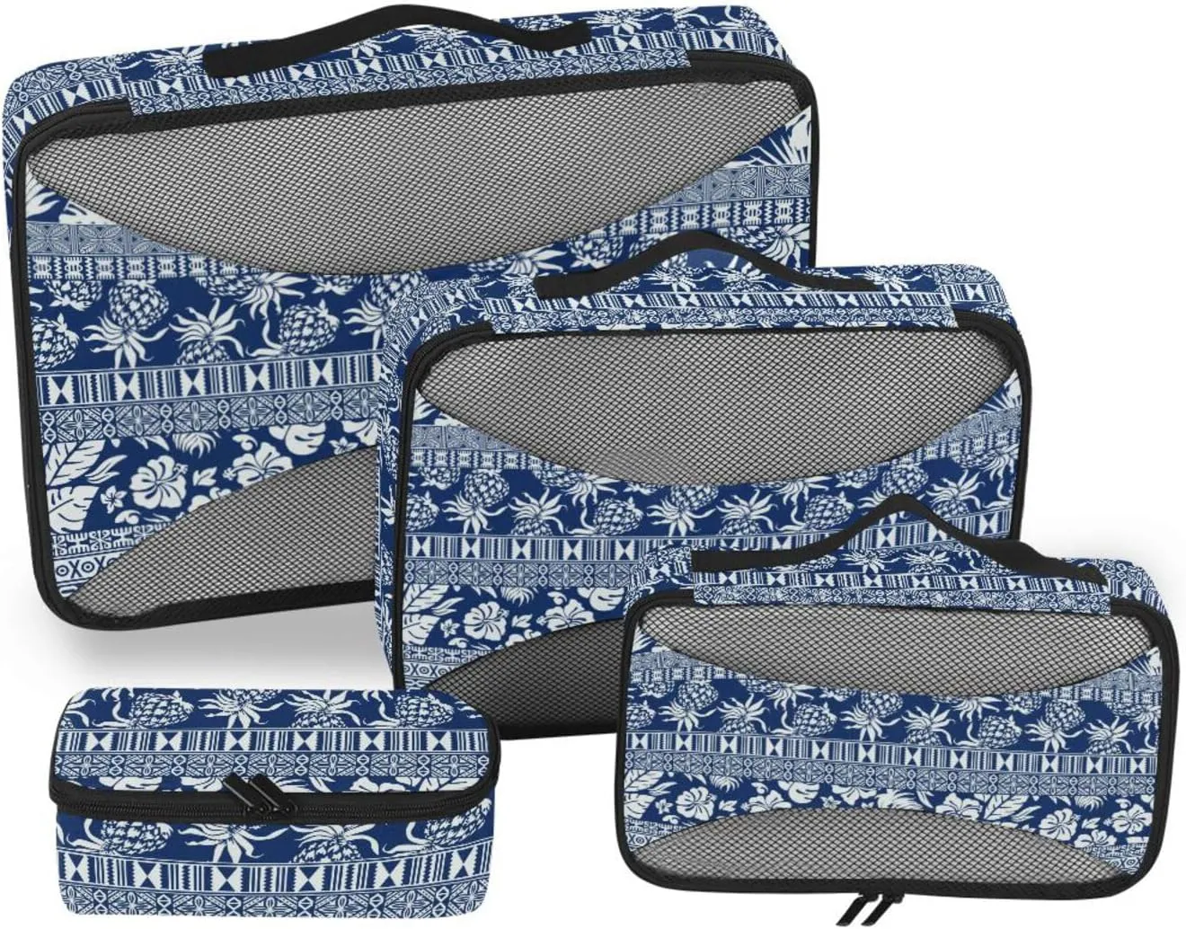Packing Cubes 4 Set Luggage Organizer Bags Travel Bag Organizer for Luggage Packing Cuves Hibiscus Tropical Leaves