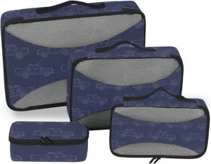 Packing Cubes for Suitcases 4 Set Luggage Organizer Travel Cube Packing Cube Grunge Cars
