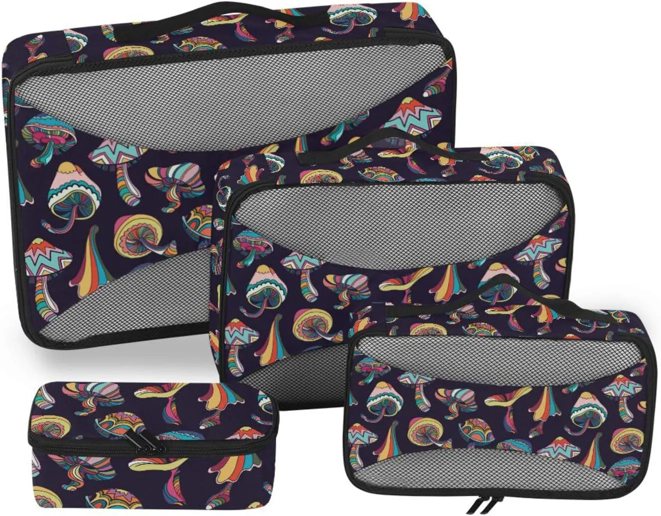 Packing Cubes for Suitcases 4 Set Suitcase Organizer Bags Packing Cubes Travel Packing Cunes Mushroom Doodle