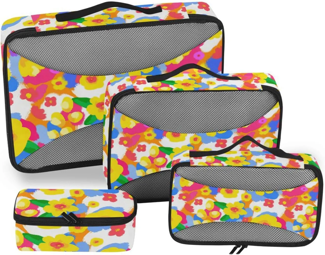Packing Cubes for Suitcases Set of 4 Luggage Organizer Bags Luggage Packing Cubes for Travel Packing Cubed Bright Floral