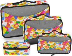 Packing Cubes for Suitcases Set of 4 Luggage Organizer Bags Luggage Packing Cubes for Travel Packing Cubed Bright Floral