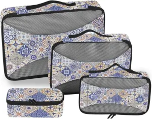 Packing Cubes for Suitcases Set of 4 Luggage Organizer Packing Cubes for Travel Women Packing Cunes Mandala Geometry