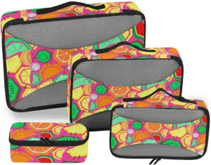 Packing Cubes for Suitcases Set of 4 Luggage Organizer Travel Organizers Packing Cubed Colorful Fruits