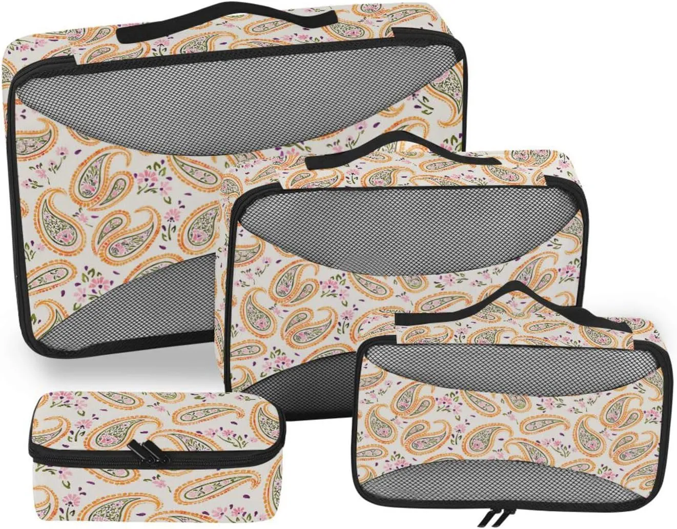 Packing Cubes for Suitcases Set of 4 Suitcase Organizer Bags Luggage Packing Cubes for Travel Packing Cubed Floral Paisley