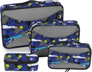 Packing Cubes for Travel 4 Set Luggage Cubes Travel Compartment Organizer Bags Oacking Cubes Grunge Sport Cars