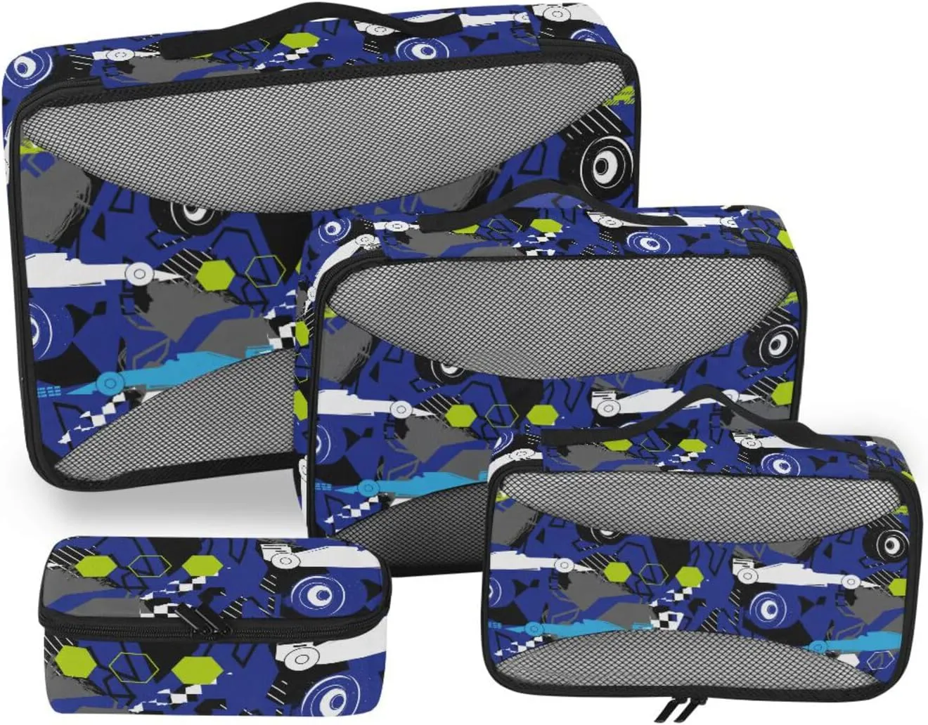 Packing Cubes for Travel 4 Set Luggage Cubes Travel Compartment Organizer Bags Oacking Cubes Grunge Sport Cars