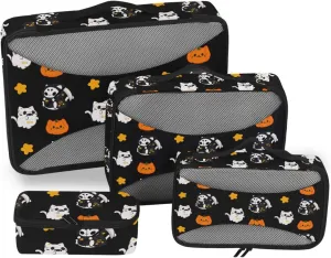 Packing Cubes for Travel 4 Set Luggage Organizers for Suitcase Travel Compartment Organizer Bags Packing Cube Halloweens Cute