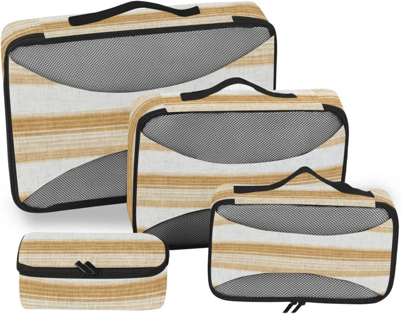 Packing Cubes for Travel 4 Set Luggage Organizers for Suitcase Travel Cubes for Packing Carry on Bag Paxking Cubes Gray French Stripe