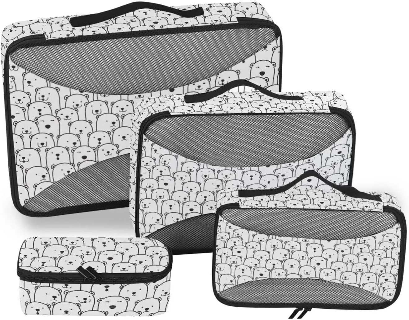 Packing Cubes for Travel 4 Set Suitcase Organizer Travel Cubes for Luggage Packing Cubea White Bear