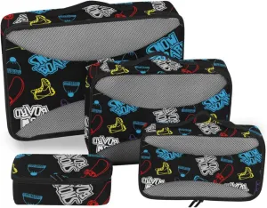 Packing Cubes for Travel Set of 4 Luggage Cubes Travel Compartment Organizer Bags Packing Cubed Skate Pattern