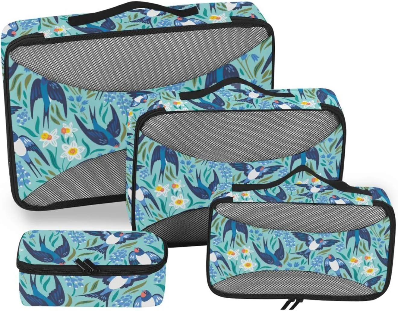 Packing Cubes for Travel Set of 4 Luggage Organizer Bags Packing Organizers for Luggage Packing Cuves Narcissuses Flowers