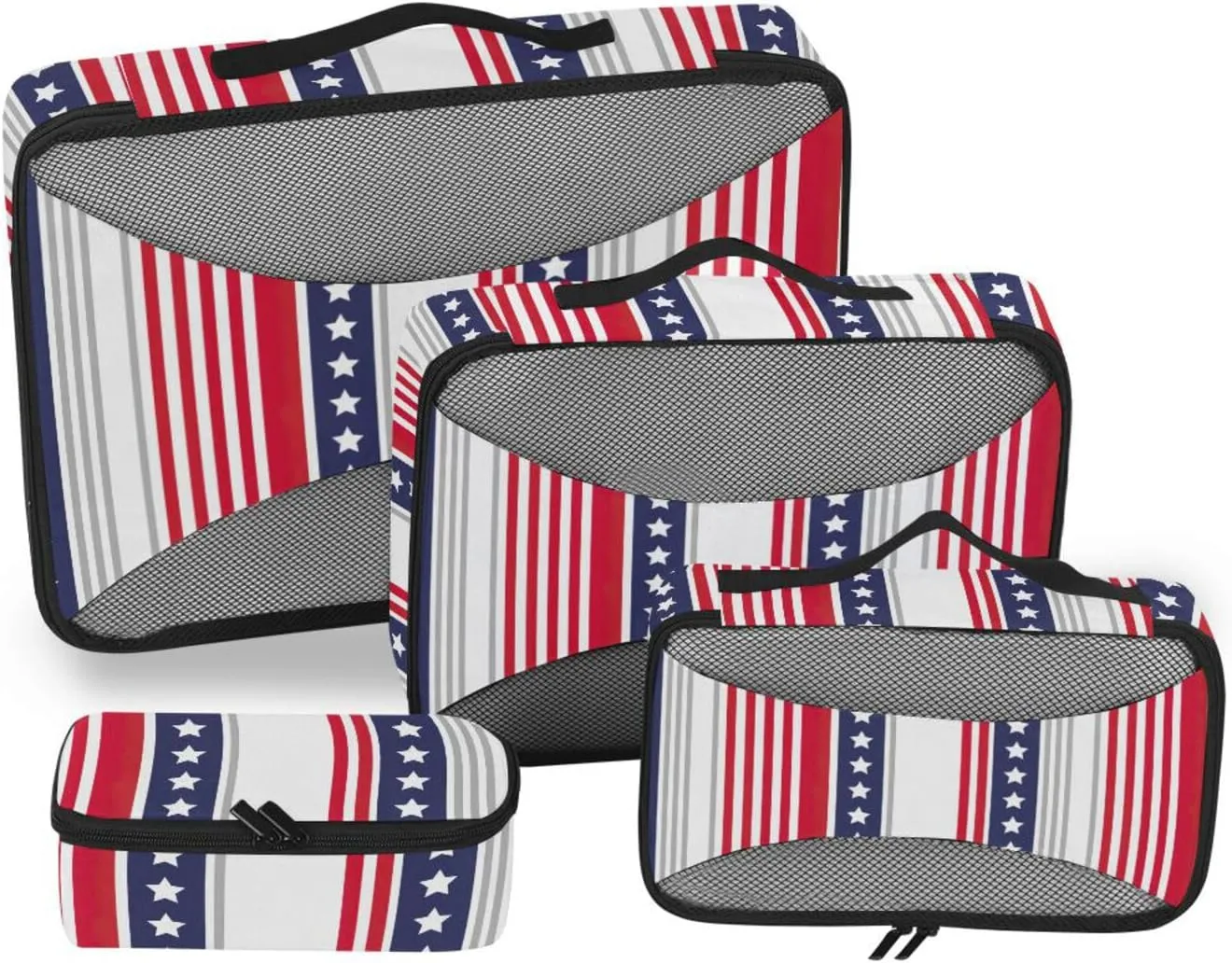 Packing Cubes for Travel Set of 4 Luggage Organizer Suitcase Cubes Oacking Cubes Usa Stripes