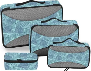 Packing Cubes for Travel Set of 4 Luggage Organizer Travel Organizers Packimg Cubes Palm Tropical Leaves