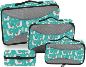 Packing Cubes for Travel Set of 4 Luggage Organizers for Suitcase Travel Cubes for Packing Carry on Bag Packing Cube Alpaca Catus