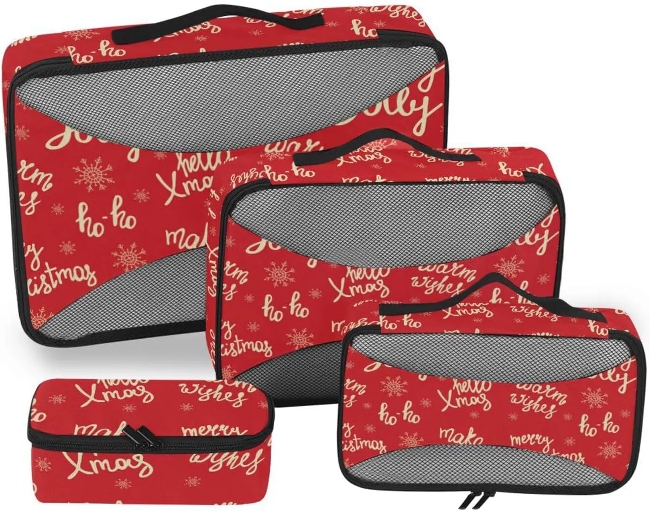 Packing Cubes for Travel Set of 4 Luggage Packing Cubes Travel Compartment Organizer Bags Packing Cuves Merry Christmas