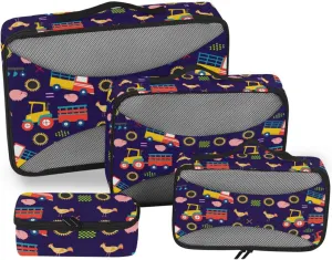 Packing Cubes for Travel Set of 4 Suitcase Organizer Bags Suitcase Packing Cubes Packing Cunes Navy Tractor Vehicle