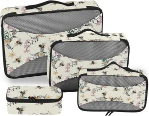 Packing Cubes for Travel Set of 4 Suitcase Organizer Bags Travel Cubes for Luggage Paxking Cubes Vintage Florals