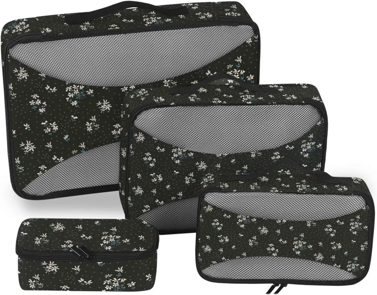 Packing Cubes for Travel Set of 4 Suitcase Organizer Travel Cube Packing Cube Flowers Doodle