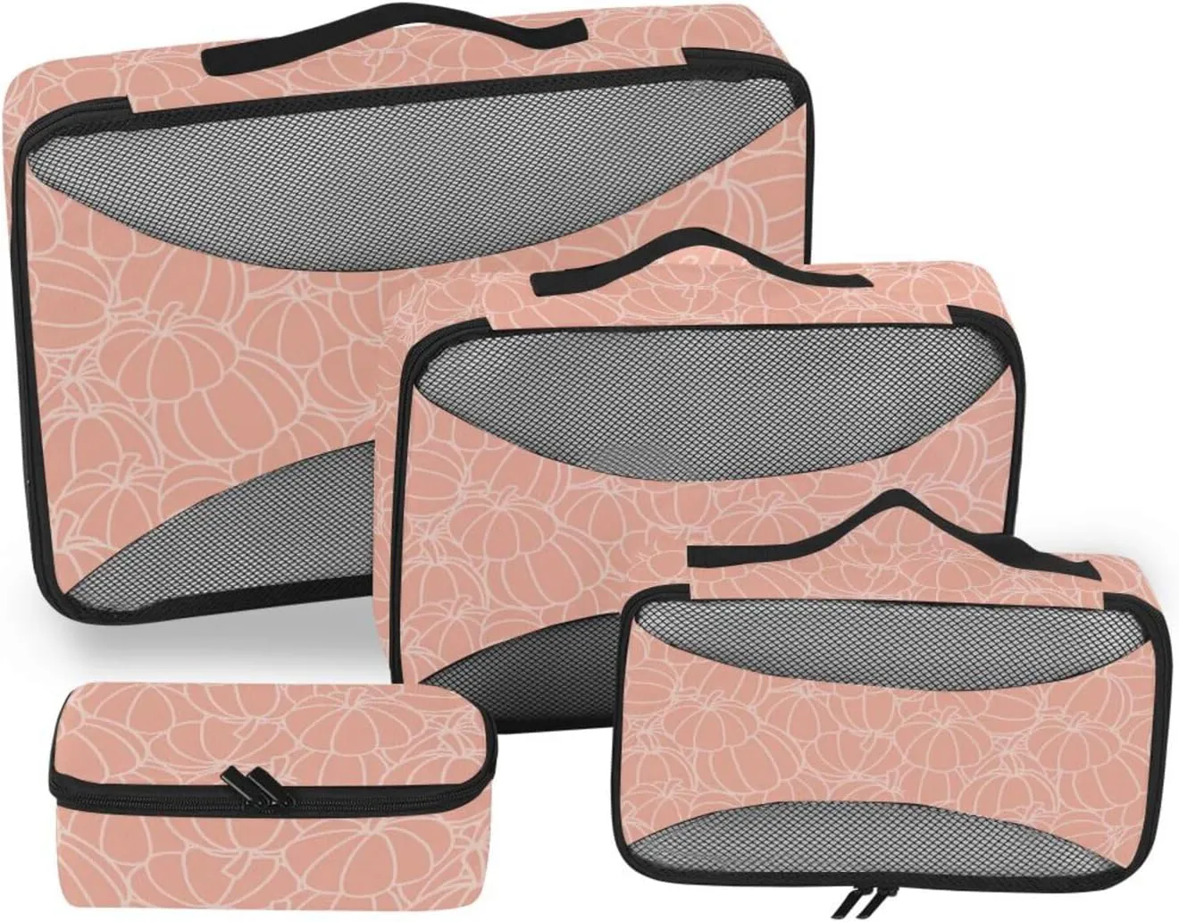 Packing Cubes Set of 4 Luggage Bags Organizers Suitcase Packing Cubes for Travel Packing Cuves Pumpkin Seamless