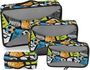 Packing Cubes Set of 4 Luggage Organizers for Suitcase Travel Cubes for Packing Carry on Bag Packing Cubed Sport Balls