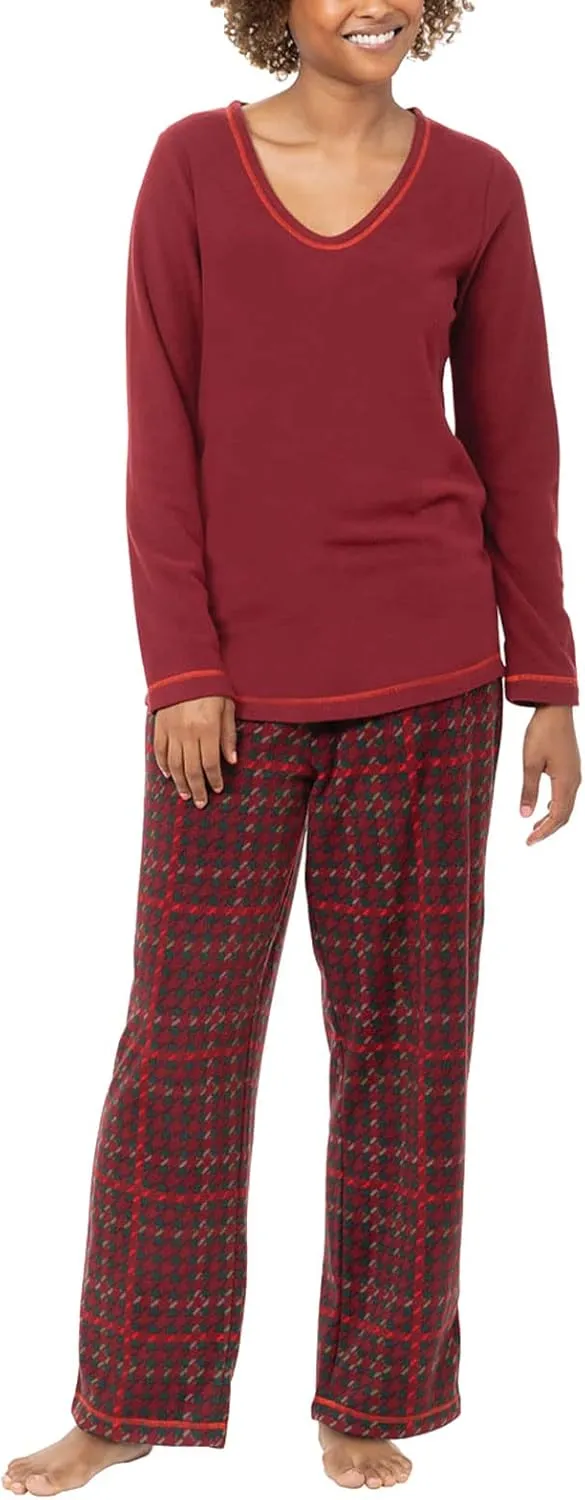 PajamaGram Fuzzy Pajamas For Women - Snuggle Fleece PJ Set For Women
