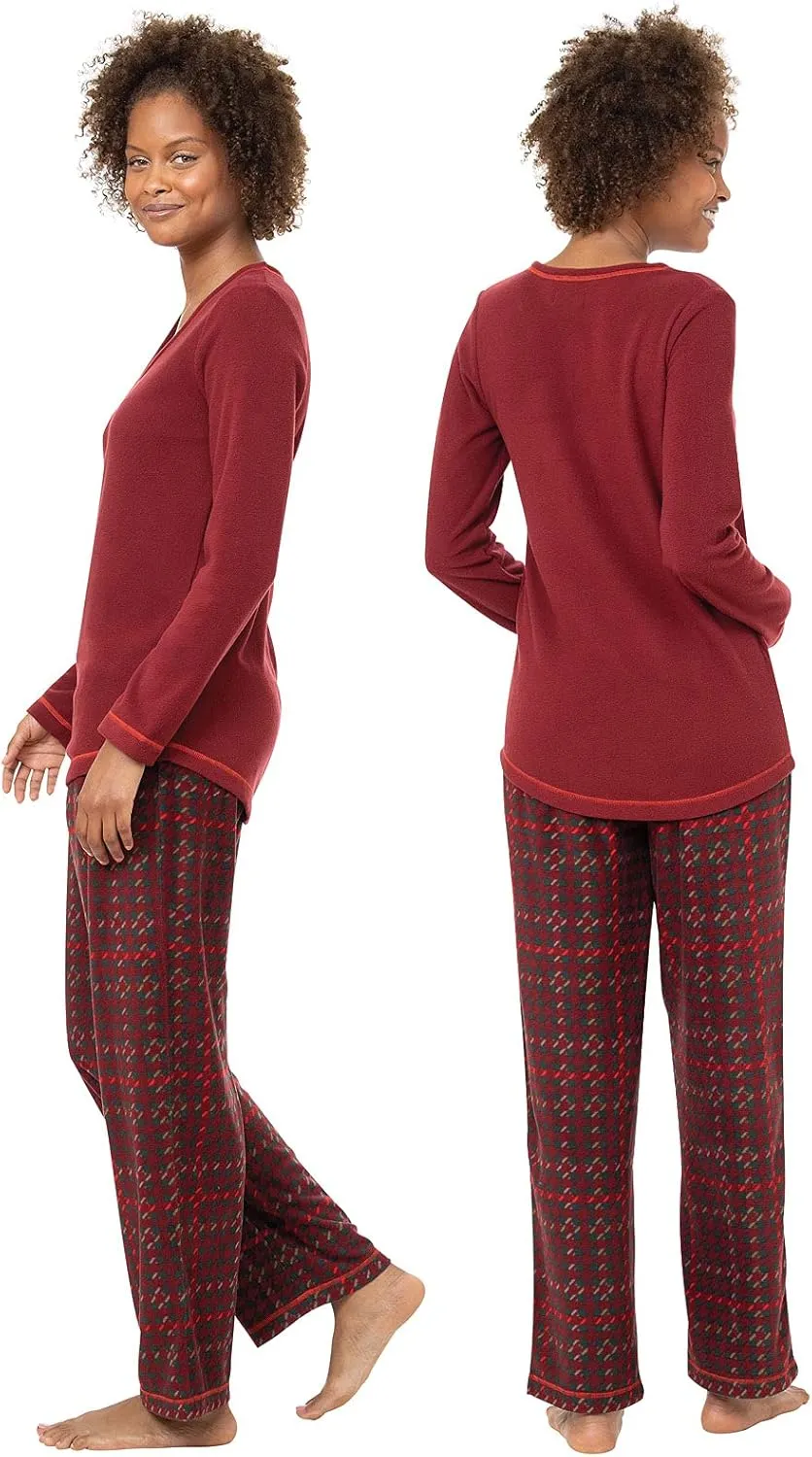 PajamaGram Fuzzy Pajamas For Women - Snuggle Fleece PJ Set For Women